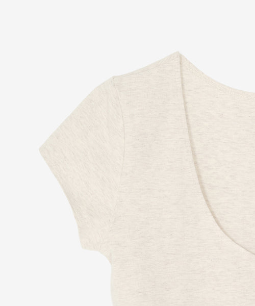 WOMEN OPEN BACK FITTED TEE - 2 COLORS IVORY