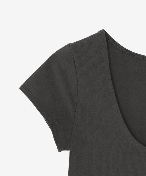 WOMEN OPEN BACK FITTED TEE - 2 COLORS BLACK