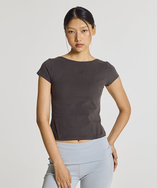 WOMEN OPEN BACK FITTED TEE - 2 COLORS BLACK