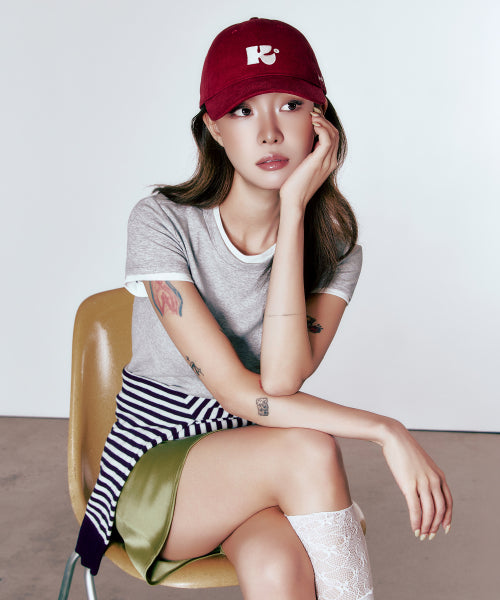 MONOGRAM BALL CAP - 5 COLORS BURGUNDY
