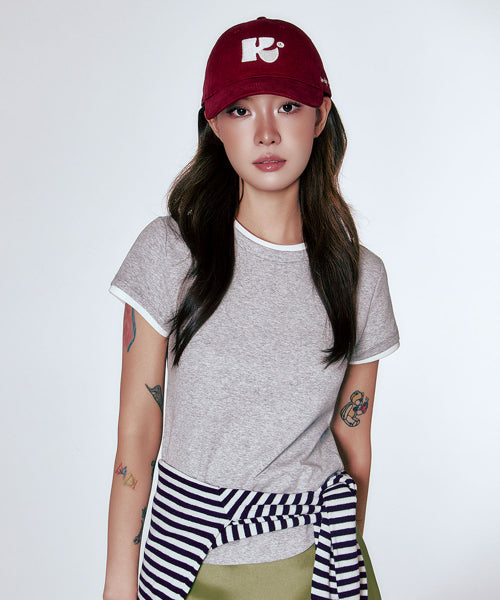 MONOGRAM BALL CAP - 5 COLORS BURGUNDY