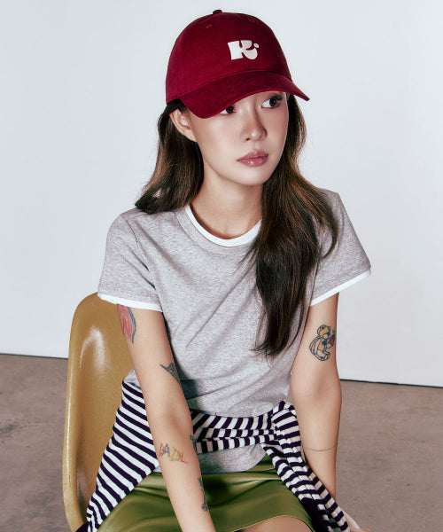 MONOGRAM BALL CAP - 5 COLORS BURGUNDY