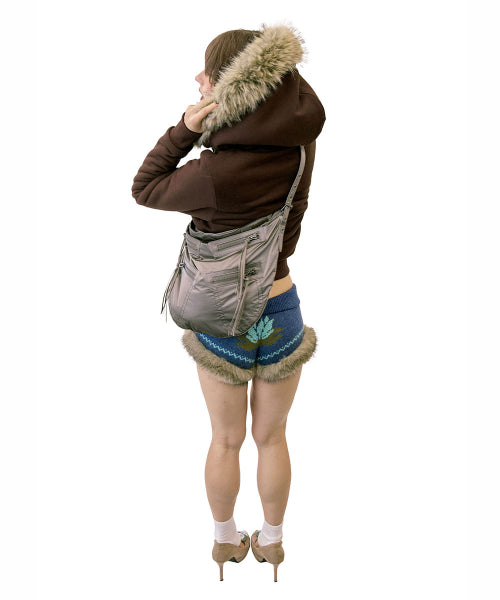 METALLIC HOBO BAG GUN METAL - 3 COLORS AS SHOWN