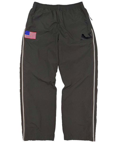 REFLECTIVE PIPING NYLON PANTS - 3 COLORS CHARCOAL