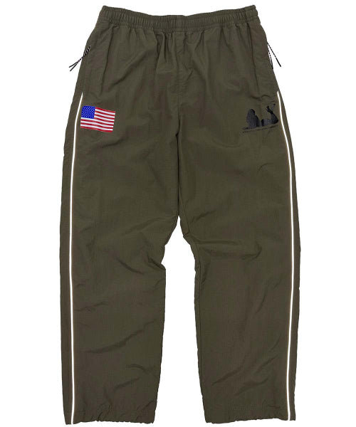 REFLECTIVE PIPING NYLON PANTS - 3 COLORS KHAKI