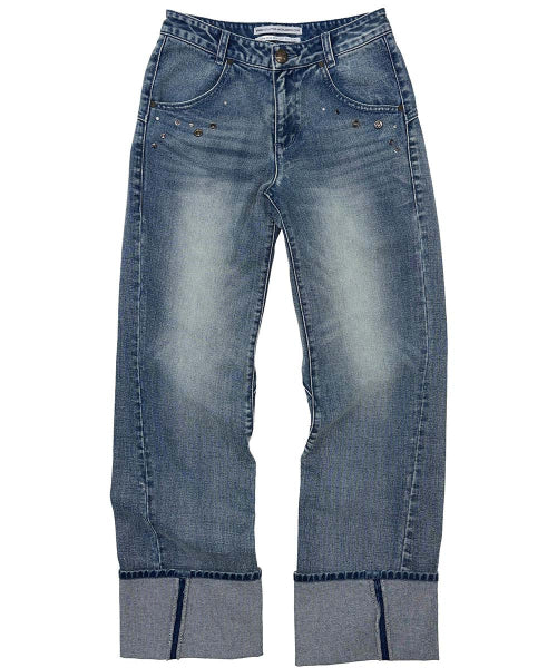 ANGELIC ROLL UP DENIM MID BLUE