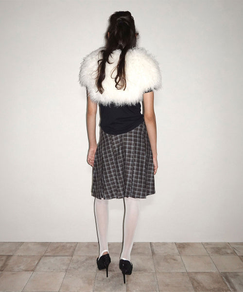 PLAID PLEATED MIDI SKIRT - 3 COLORS BROWN