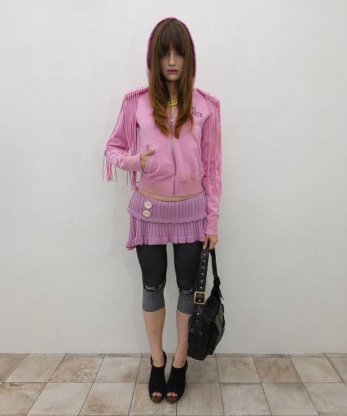 TWO WAY KNIT CAPELET RAW - 2 COLORS AS SHOWN