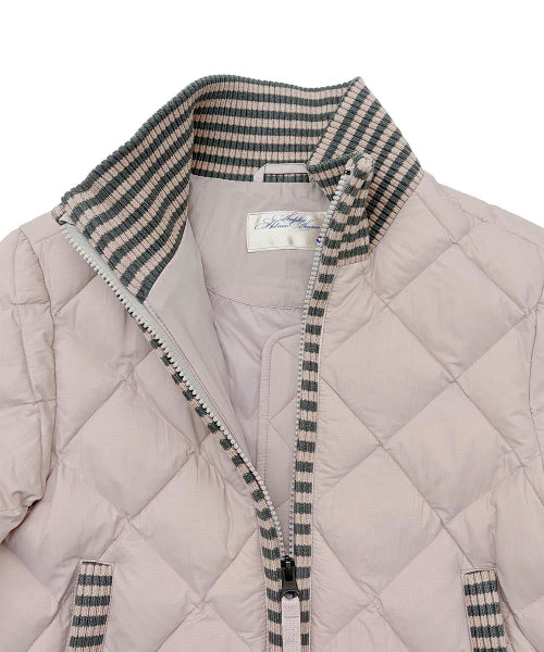STRIPED RIB LIGHTWEIGHT PUFFER JACKET - 3 COLORS PINK