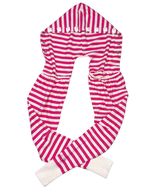 HOODED STRIPE SCARF BOLERO ACID PINK