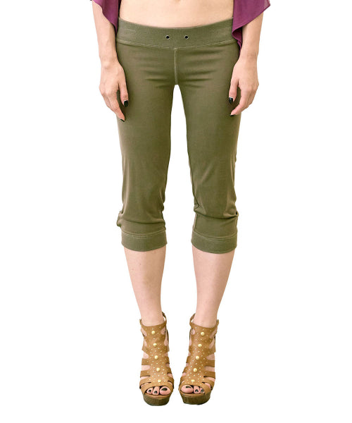 JERSEY CAPRI PANTS - 4 COLORS KHAKI