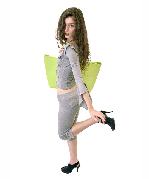 JERSEY CAPRI PANTS - 4 COLORS MELANGE GREY