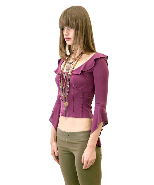 CORSET JERSEY BLOUSE - 4 COLORS AS SHOWN