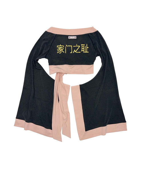 ZEN KIMONO TOP SAGE - 3 COLORS BLACK