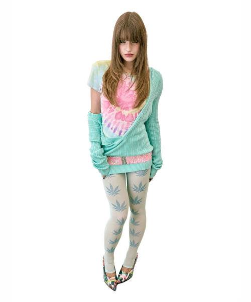 DEEP V CUT HOODED SWEATER - 2 COLORS MINT