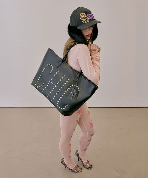 COUTURE GROCERY TOTE BAG - 2 COLORS BLACK