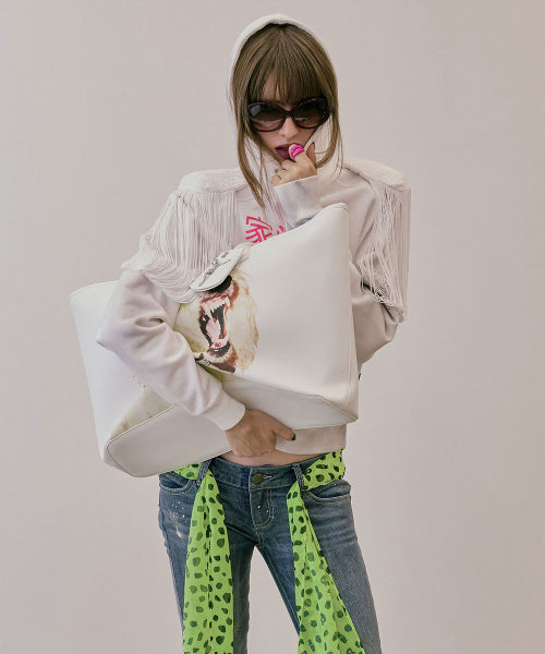 UNHOLY PAWS MARKET TOTE BAG WHITE