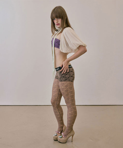 CHEEKY LACE LEGGINGS - 4 COLORS MOCHA