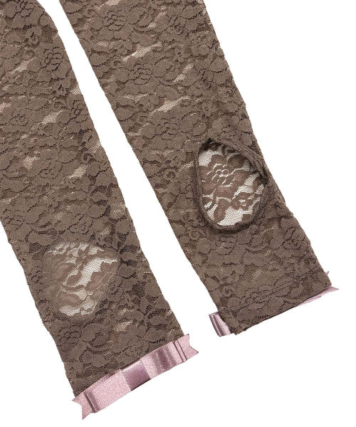 CHEEKY LACE LEGGINGS - 4 COLORS MOCHA