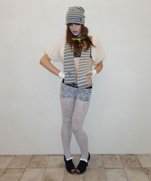CHEEKY LACE LEGGINGS - 4 COLORS SILVER