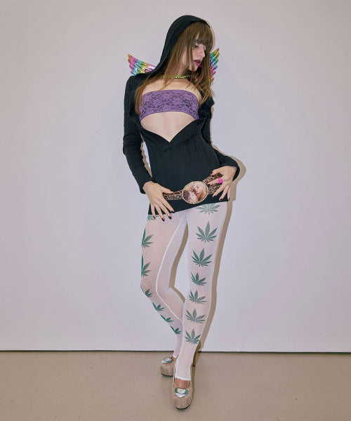 STONER GIRL TIGHTS PALE - 4 COLORS WHITE