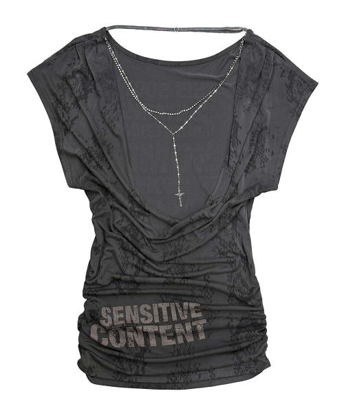 ROSARY BACKLESS DRESS - 3 COLORS CHARCOAL