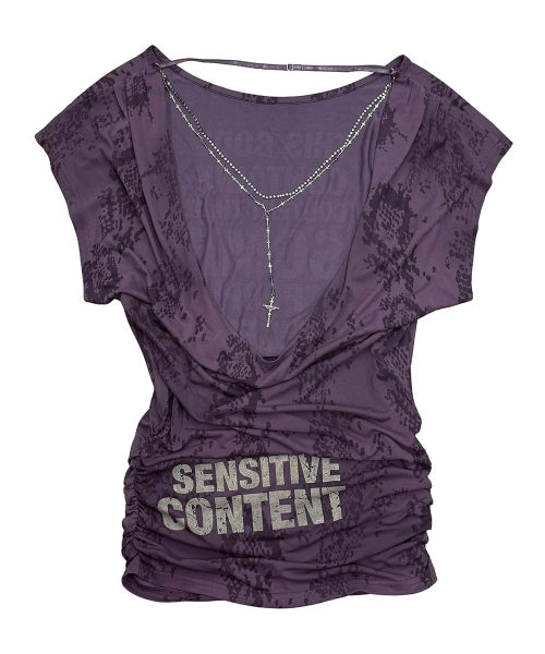 ROSARY BACKLESS DRESS - 3 COLORS PURPLE
