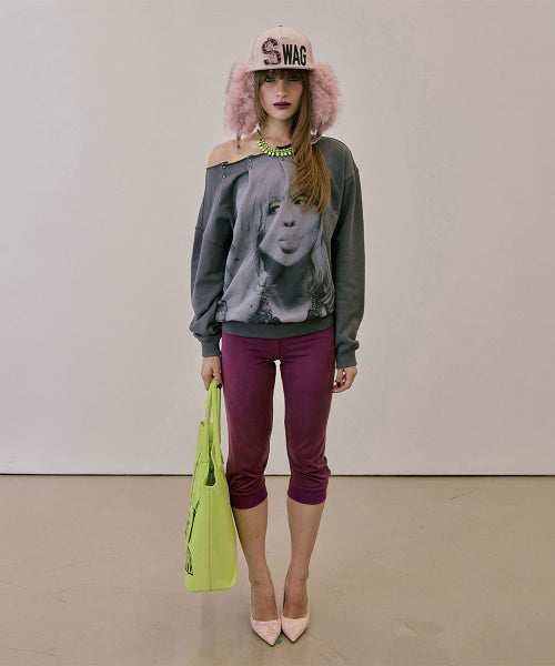 LOVE PINTUCK SWEATSHIRT PALE - 2 COLORS CHARCOAL