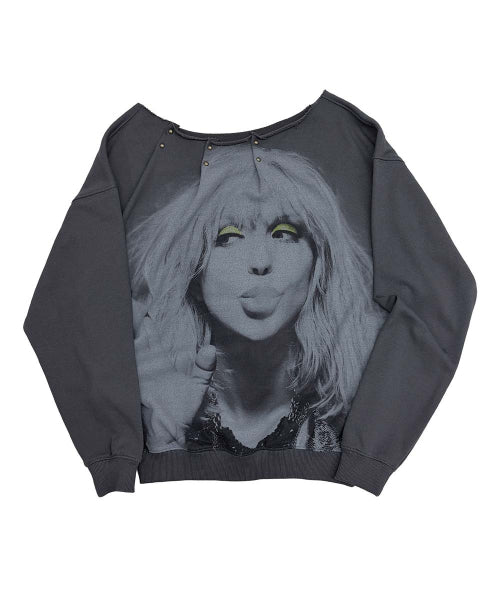 LOVE PINTUCK SWEATSHIRT PALE - 2 COLORS CHARCOAL