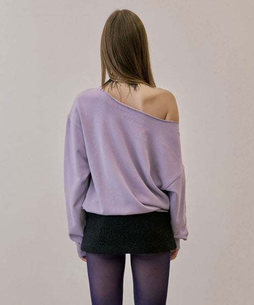 LOVE PINTUCK SWEATSHIRT UBE PURPLE
