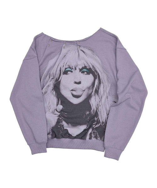LOVE PINTUCK SWEATSHIRT UBE PURPLE