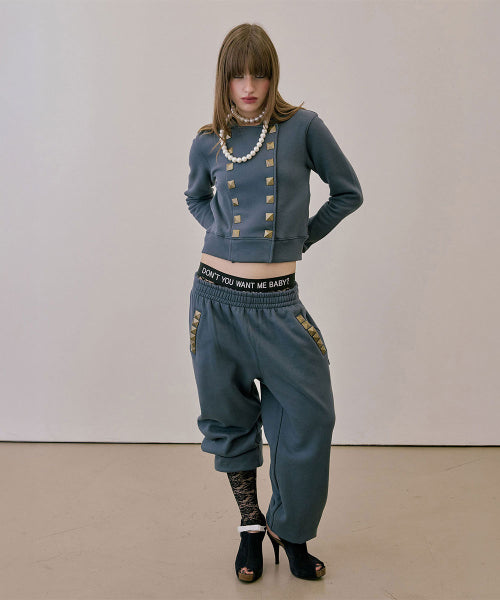 NAPOLEON STUD SWEATPANTS - 6 COLORS CHARCOAL