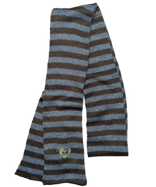 MOHAIR BLEND STRIPE SCARF - 3 COLORS BROWN