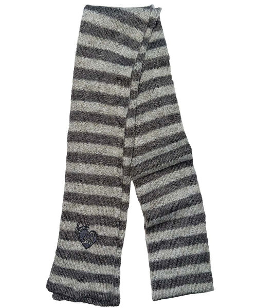 MOHAIR BLEND STRIPE SCARF GRAYSCALE AS SHOWN