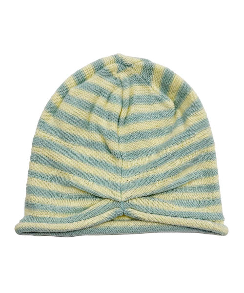 CASHMERE BLEND STRIPE BEANIE MINT