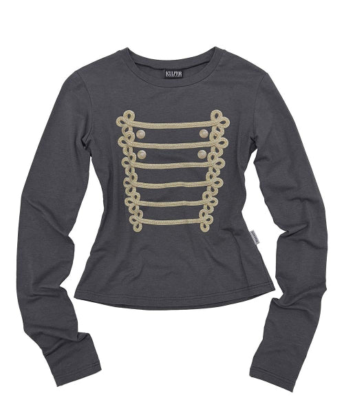 NAPOLEON LONG SLEEVE TEE - 4 COLORS CHARCOAL