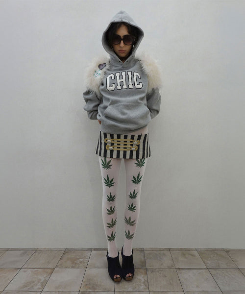 CHIC HOODIE - 4 COLORS MELANGE GREY