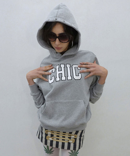 CHIC HOODIE - 4 COLORS MELANGE GREY