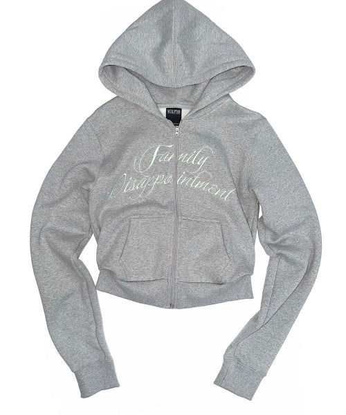 FAMILY DISAPPOINTMENT HOODED ZIP UP - 2 COLORS MELANGE GREY