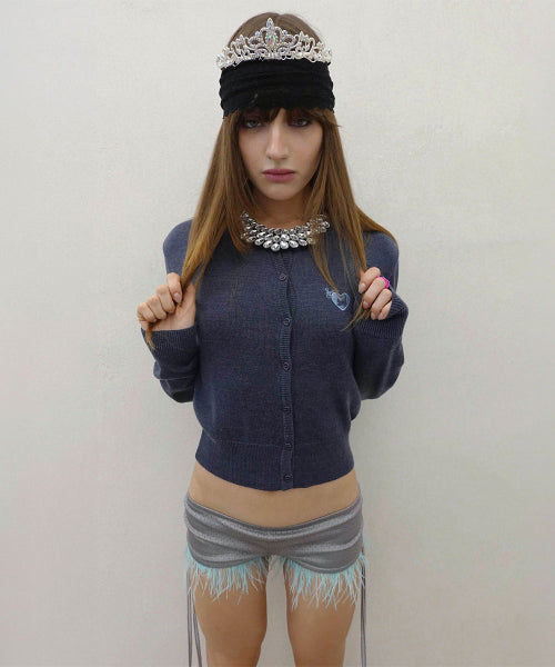 SWEET KITTY BASIC CARDIGAN TURQUOISE - 4 COLORS NAVY