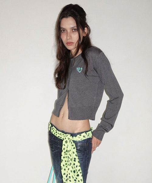 SWEET KITTY BASIC CARDIGAN TURQUOISE - 4 COLORS CHARCOAL