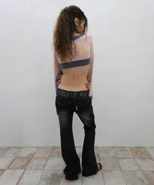 CONFESSION CHAIN DENIM ACID BLACK