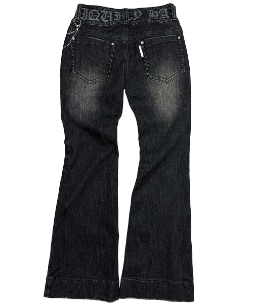 CONFESSION CHAIN DENIM ACID BLACK