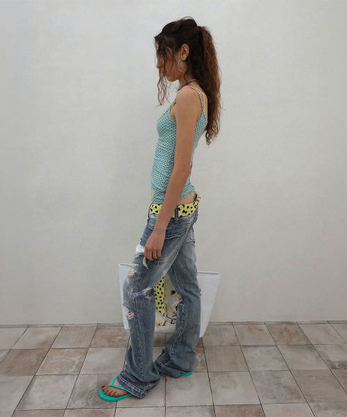 SWEET KITTY DOT TANK TOP - 4 COLORS MINT