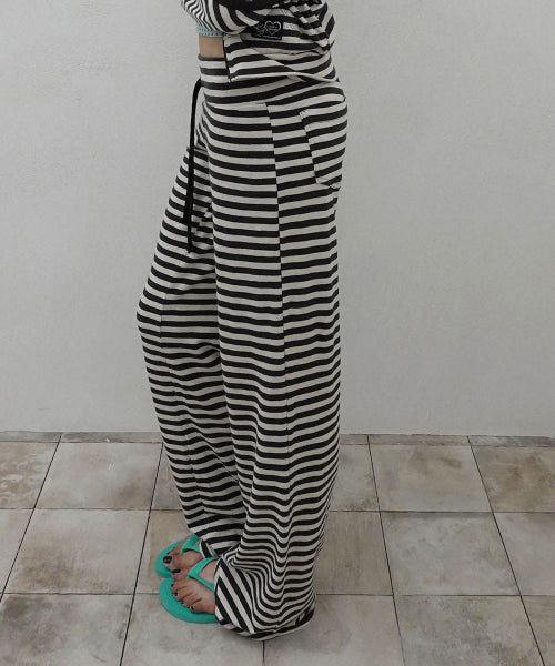 CLASSIC STRIPED JERSEY PANTS - 4 COLORS CHARCOAL