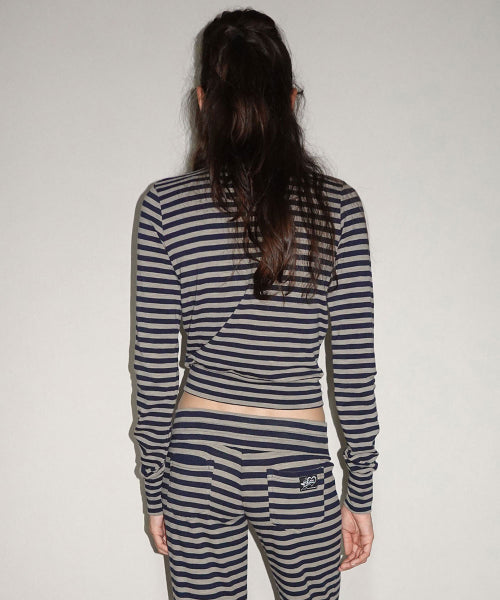 CLASSIC STRIPED JERSEY ZIP UP TEAL - 4 COLORS NAVY