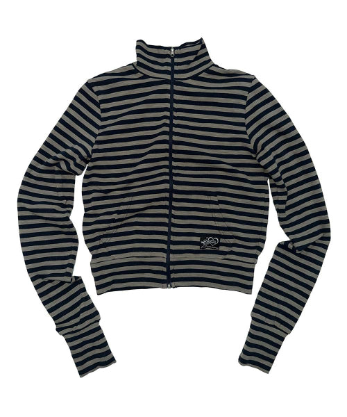 CLASSIC STRIPED JERSEY ZIP UP TEAL - 4 COLORS NAVY
