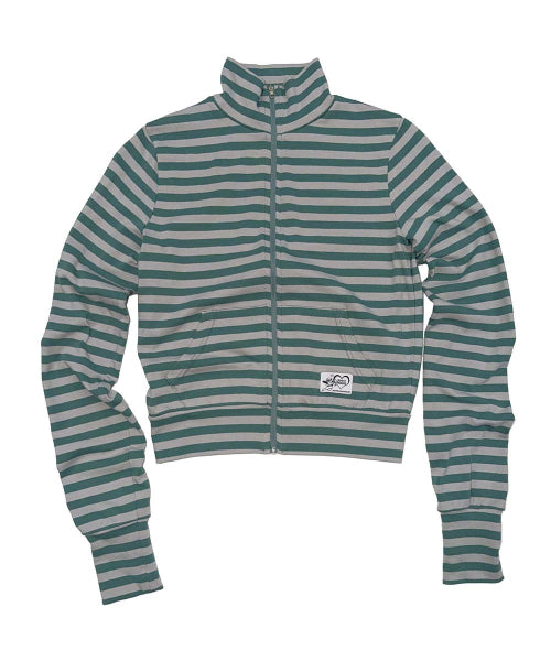 CLASSIC STRIPED JERSEY ZIP UP TEAL - 4 COLORS TEAL