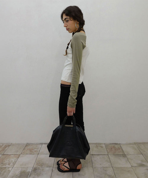 STRIPED RAGLAN TEE - 3 COLORS KHAKI