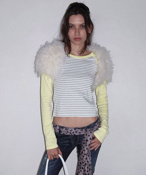 STRIPED RAGLAN TEE - 3 COLORS LEMON